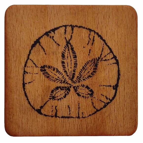 Sand Dollar Sea Shell Wooden Rubber Stamp By Comotion - Picture 1 of 7